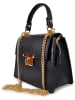 ORE10 Leder-Henkeltasche "Irest" in Schwarz - (B)22 x (H)17 x (T)10 cm