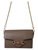 ORE10 Leder-Umhängetasche "Anter" in Taupe - (B)19 x (H)13 x (T)6 cm