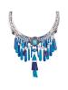 LA CHIQUITA Beschicht. Halskette mit Kristallen - (L)40 cm