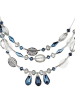 PATAGONIE Beschicht. Halskette mit Kristallen - (L)45 cm