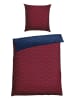Schiesser Fijnbiber beddengoedset "Nahla" rood/donkerblauw