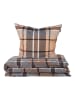 Schiesser Feinbiber-Bettwäsche-Set "Borro" in Beige/ Braun