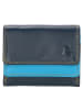 HAPPY WALLET Leren portemonnee "Colourful" donkerblauw - (B)10,5 x (H)8,5 x (D)2,5 cm