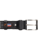 HIDE & STITCHES Leren riem "Frisco" zwart