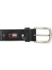 HIDE & STITCHES Leren riem "Frisco" zwart