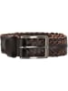 HIDE & STITCHES Leren riem "Frisco" donkerbruin