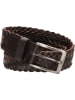 HIDE & STITCHES Leren riem "Frisco" donkerbruin