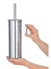 Wenko Toiletborstelgarnituur "Basic" zilverkleurig - (H)37,5 cm