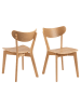 Actona 2er-Set: Esszimmerstühle "Roxby" in Hellbraun - (B)55 x (H)79,5 x (T)45 cm