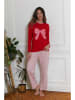 Just for Victoria Pyjama "Rina" in Rot/ Weiß