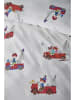 FIEP Renforcé beddengoedset "Kraanwagen" wit/rood