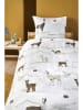 Hanneke de Jager Renforcé beddengoedset "Lama Mountain" wit/lichtbruin