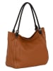 Lia Biassoni Leder-Schultertasche "Merula" in Camel - (B)32 x (H)18 x (T)14 cm