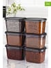 Violeta Home 6-delige set: voorraadcontainers antraciet - (B)12,5 x (H)14,5 x (D)9 cm