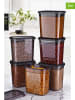 Violeta Home 6-delige set: voorraadcontainers antraciet - (B)18 x (H)36 x (D)12,5 cm