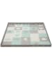 Kinderkraft Mata piankowa-puzzle w kolorze szaro-turkusowym - 165 x 185 cm - 10 m+