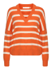 InWear Pullover in Orange/ Weiß