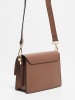 Christian Laurier Leder-Umhängetasche "Mini Emma" in Taupe - (B)21 x (H)16 x (T)8 cm