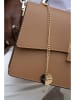 Christian Laurier Leder-Henkeltasche "Emma" in Camel - (B)28 x (H)19 x (T)9,5 cm