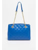 Christian Laurier Leren schoudertas blauw - (B)28 x (H)19,5 x (D)12 cm