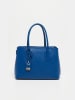 Christian Laurier Leder-Schultertasche "Pia" in Blau - (B)33 x (H)30 x (T)12 cm