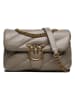 Pinko Leder-Umhängetasche in Grau - (B)27 x (H)19 x (T)11 cm