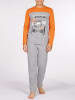 Lenny Sky Pyjama in Grau/ Orange