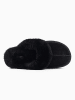 NICEBAY Pantoffels met schapenvacht "Emila" zwart