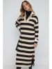 Alexa Dash Kleid in Beige/ Schwarz
