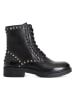 Cafe Noir Leder-Boots in Schwarz