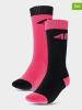 4F Skarpety sportowe (2 pary) w kolorze różowo-czarnym