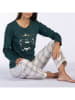 Melissa Brown Pyjama donkergroen/wit
