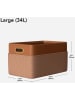 Joybos Leder-Aufbewahrungskorb in Braun - (B)30 x (H)25 x (T)40 cm