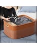 Joybos Leder-Aufbewahrungskorb in Braun - (B)30 x (H)25 x (T)40 cm