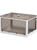 Joybos Inklapbare opbergkist wit/bruin - 28 l