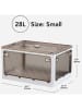Joybos Inklapbare opbergkist wit/bruin - 28 l