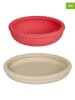 OYOY mini 2-delige set: bord & kom "Mellow" rood/beige - vanaf de geboorte
