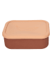 OYOY mini Lunchbox "Yummy" in Braun/ Orange (L)19,5 x (W)14,7 cm