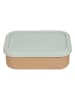 OYOY mini Lunchbox "Yummy" beige/groen - (H)17,3 x (B)12,4 cm