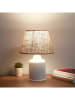 ABERTO DESIGN Lampa stołowa w kolorze jasnobrązowo-białym - wys. 31 x Ø 22 cm