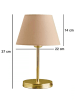 ABERTO DESIGN Tafellamp goudkleurig/beige - (H)37 x Ø 22 cm