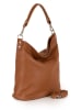 Anna Morellini Leder-Schultertasche "Bolzano" in Hellbraun - (B)40 x (H)45 x (T)15 cm