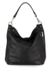 Anna Morellini Leder-Schultertasche "Bolzano" in Schwarz - (B)40 x (H)45 x (T)15 cm