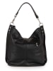 Anna Morellini Leder-Schultertasche "Bolzano" in Schwarz - (B)40 x (H)45 x (T)15 cm