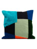Kare Poduszka "Rectangle" w kolorze czarno-niebiesko-zielonym - 45 x 45 cm