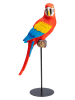 Kare Figurka dekoracyjna "Parrot Macaw" w kolorze czerwonym ze wzorem - wys. 35,5 cm