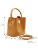 ATELIERS SAINT GERMAIN Leren handtas camel - (B)17 x (H)17 x (D)10 cm