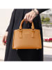 ATELIERS SAINT GERMAIN Leren handtas camel - (B)23 x (H)16 x (D)10 cm