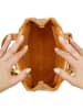 ATELIERS SAINT GERMAIN Leren handtas camel - (B)23 x (H)16 x (D)10 cm