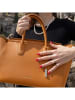 ATELIERS SAINT GERMAIN Leder-Henkeltasche in Camel - (B)35 x (H)24 x (T)19 cm